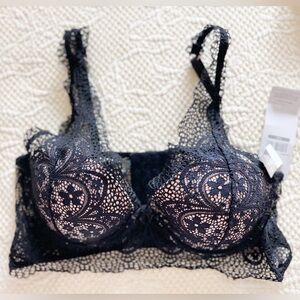 Marilyn Monroe Black Lace Bralette Size 34B NWT
